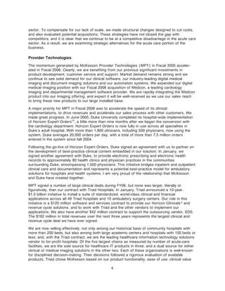 mckesson 2006 Letter to Stockholders