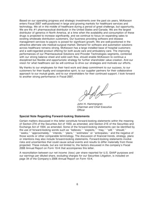 mckesson 2006 Letter to Stockholders