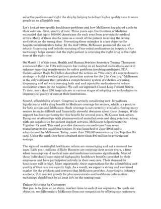 mckesson Letter to Stockholders 2003