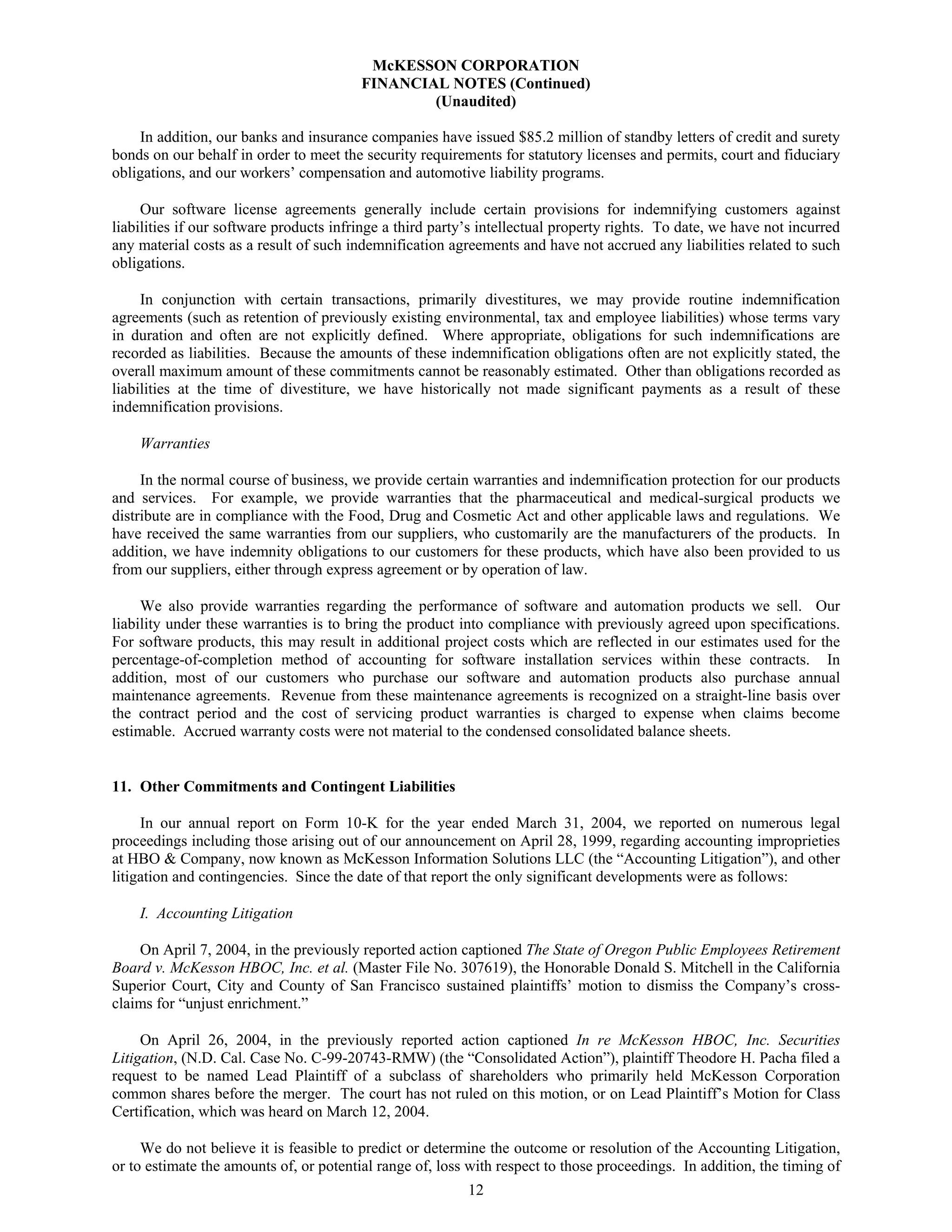 Mekesson Quarterly Reports 2005 1st