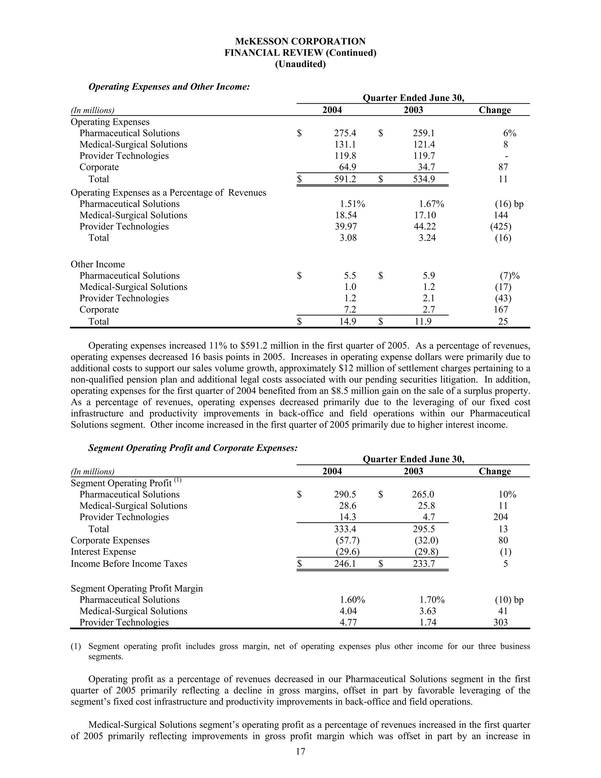 Mekesson Quarterly Reports 2005 1st