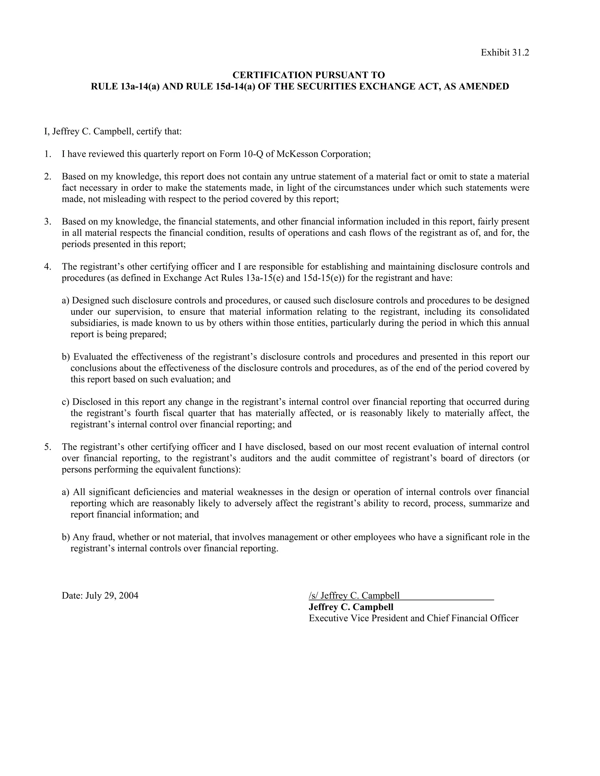 Mekesson Quarterly Reports 2005 1st