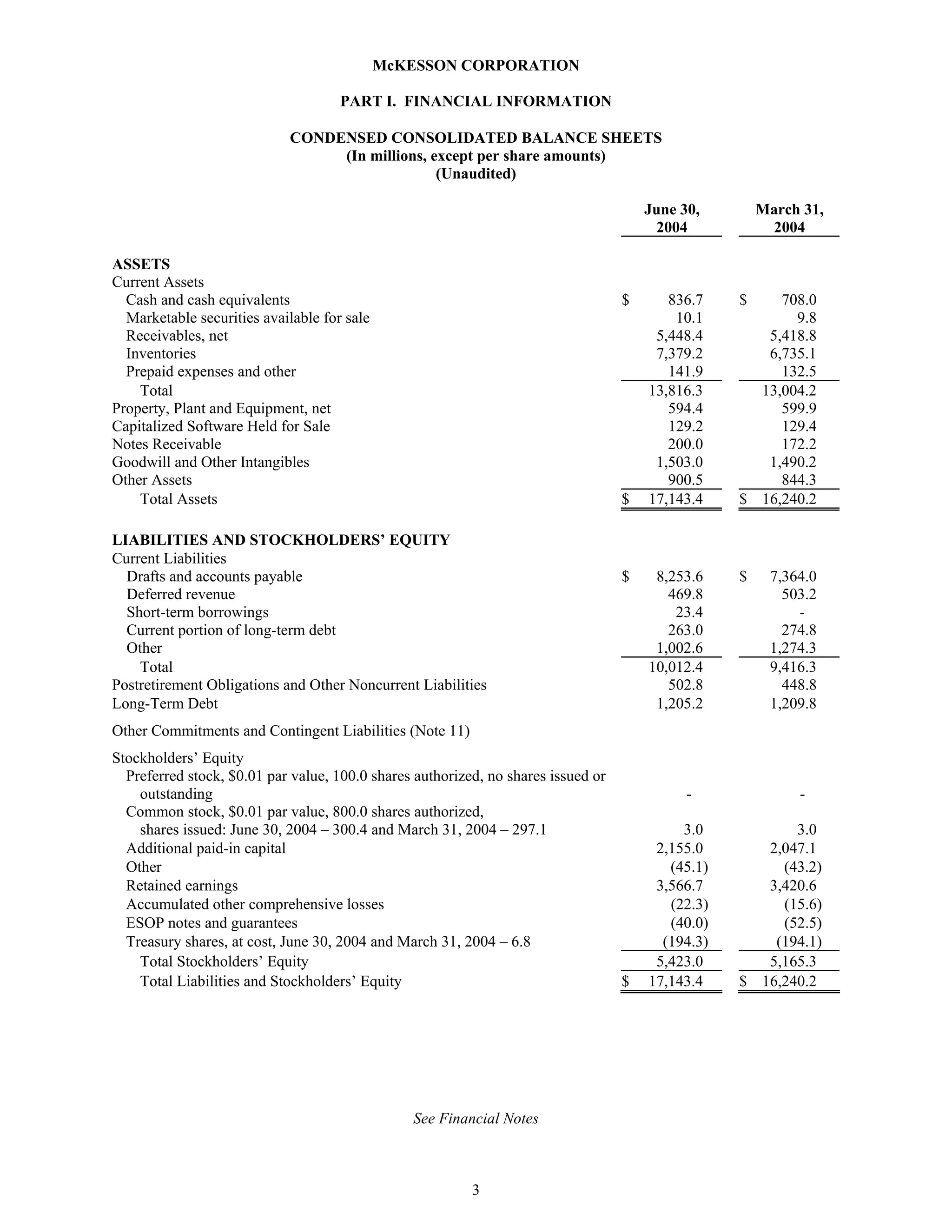 Mekesson Quarterly Reports 2005 1st