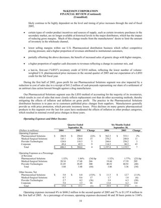 Mekesson Quarterly Reports 2005 2nd