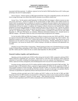 Mekesson Quarterly Reports 2005 2nd