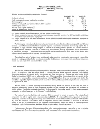 Mekesson Quarterly Reports 2005 2nd