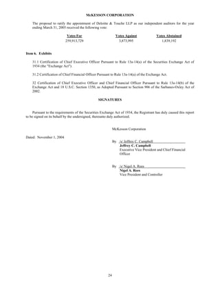 Mekesson Quarterly Reports 2005 2nd