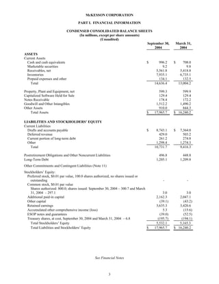 Mekesson Quarterly Reports 2005 2nd