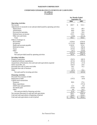 Mekesson Quarterly Reports 2005 2nd