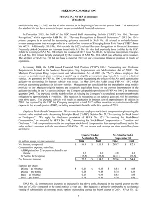 Mekesson Quarterly Reports 2005 2nd