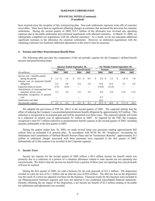 Mekesson Quarterly Reports 2005 2nd