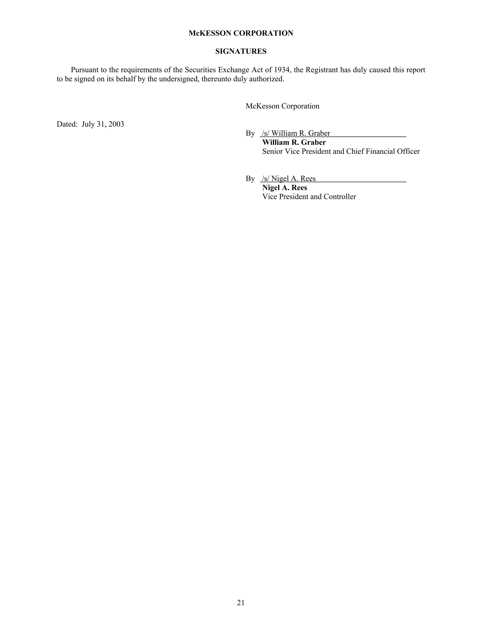 Mekesson Quarterly Reports 2004 1st 