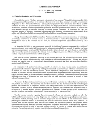 Mekesson Quarterly Reports 2004 2nd  