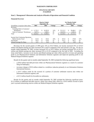 Mekesson Quarterly Reports 2004 2nd  