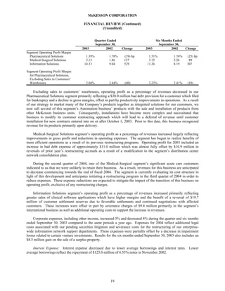 Mekesson Quarterly Reports 2004 2nd  