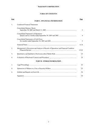 Mekesson Quarterly Reports 2004 2nd  