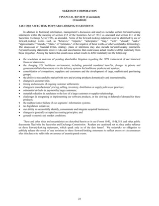 Mekesson Quarterly Reports 2004 2nd  