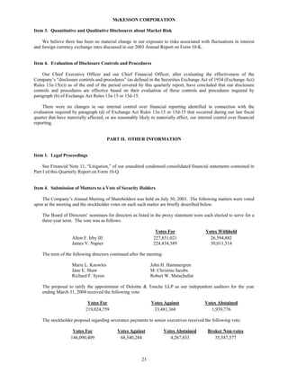 Mekesson Quarterly Reports 2004 2nd  