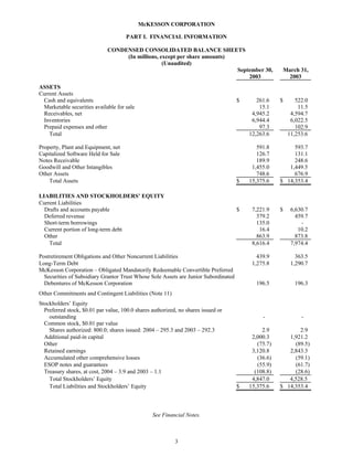 Mekesson Quarterly Reports 2004 2nd  