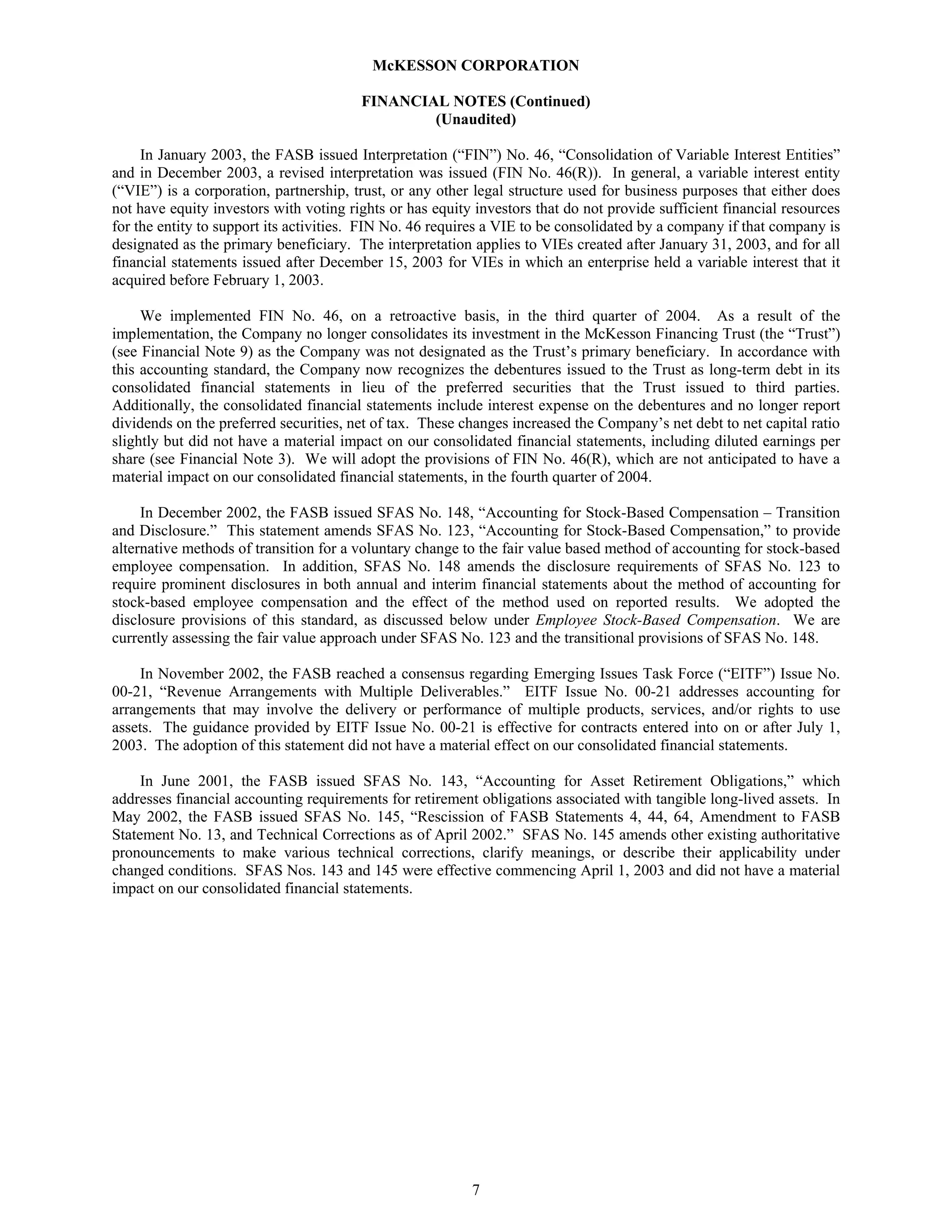 Mekesson Quarterly Reports 2004 3rd