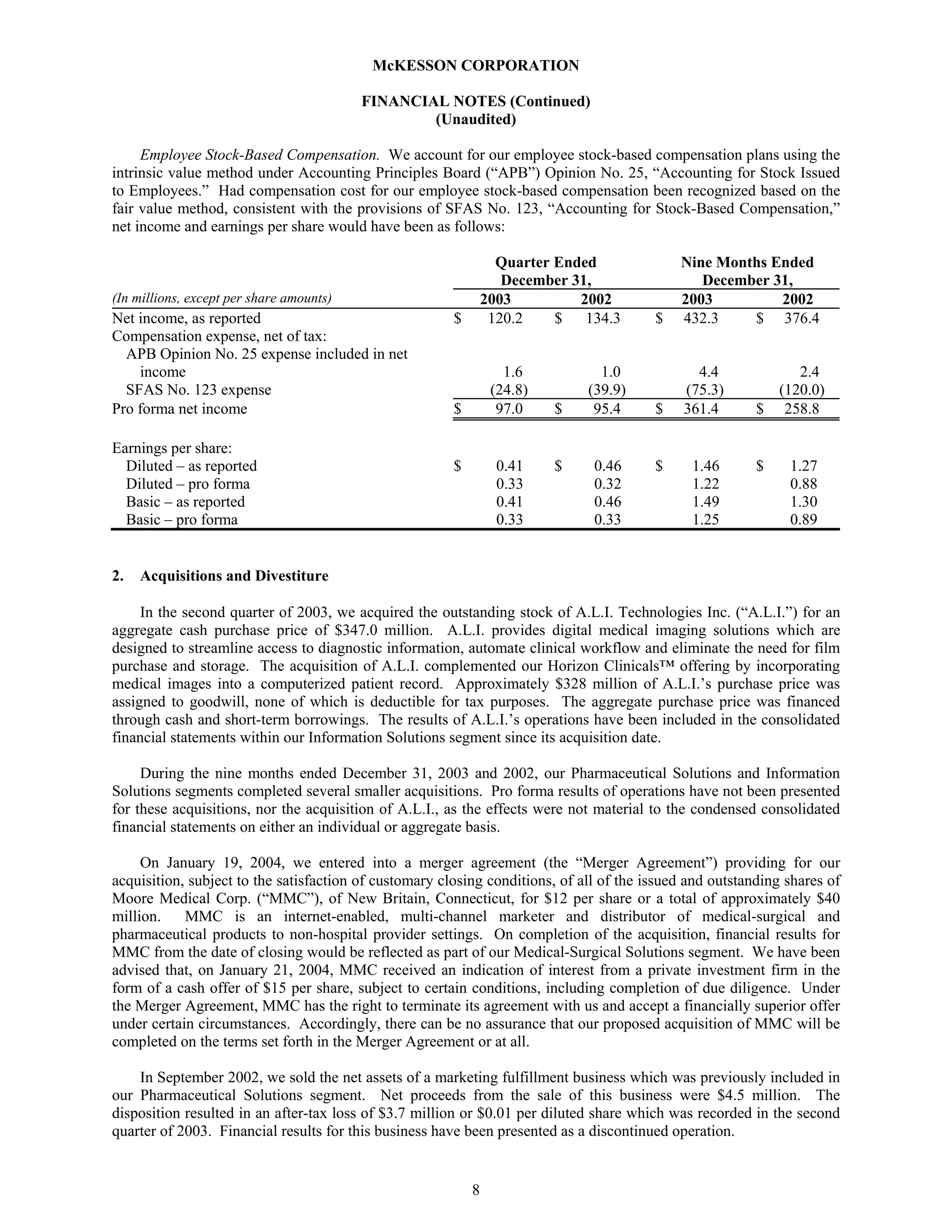Mekesson Quarterly Reports 2004 3rd