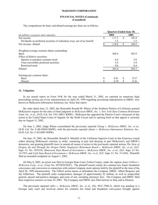 Mekesson Quarterly Reports 2003 1st