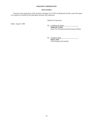 Mekesson Quarterly Reports 2003 1st