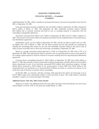 Mekesson Quarterly Reports 2002  2nd