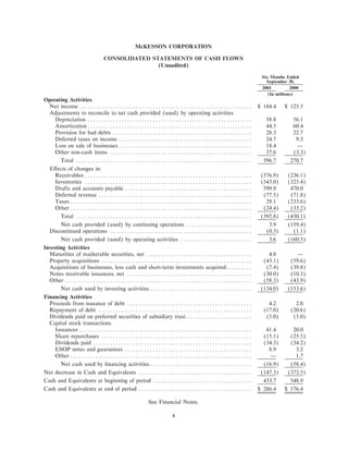 Mekesson Quarterly Reports 2002  2nd