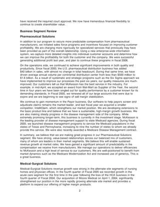 Fiscal 2005 Letter to Stockholders 