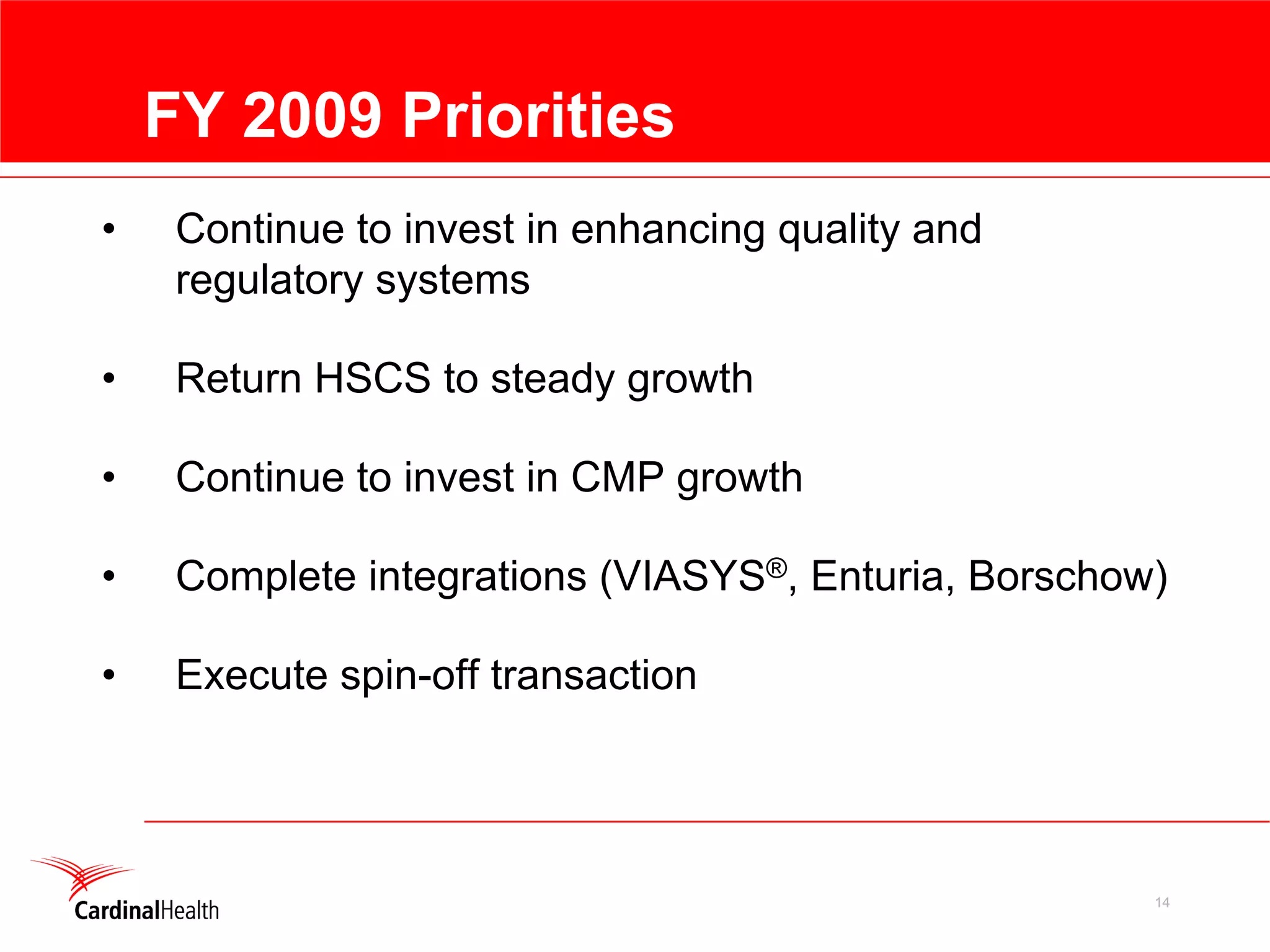 cardinal health Conference Call Presentation