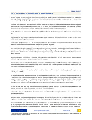 cardinal health Q1 2009 Earnings Transcript