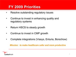 cardinal health 2008 Earnings Presentation