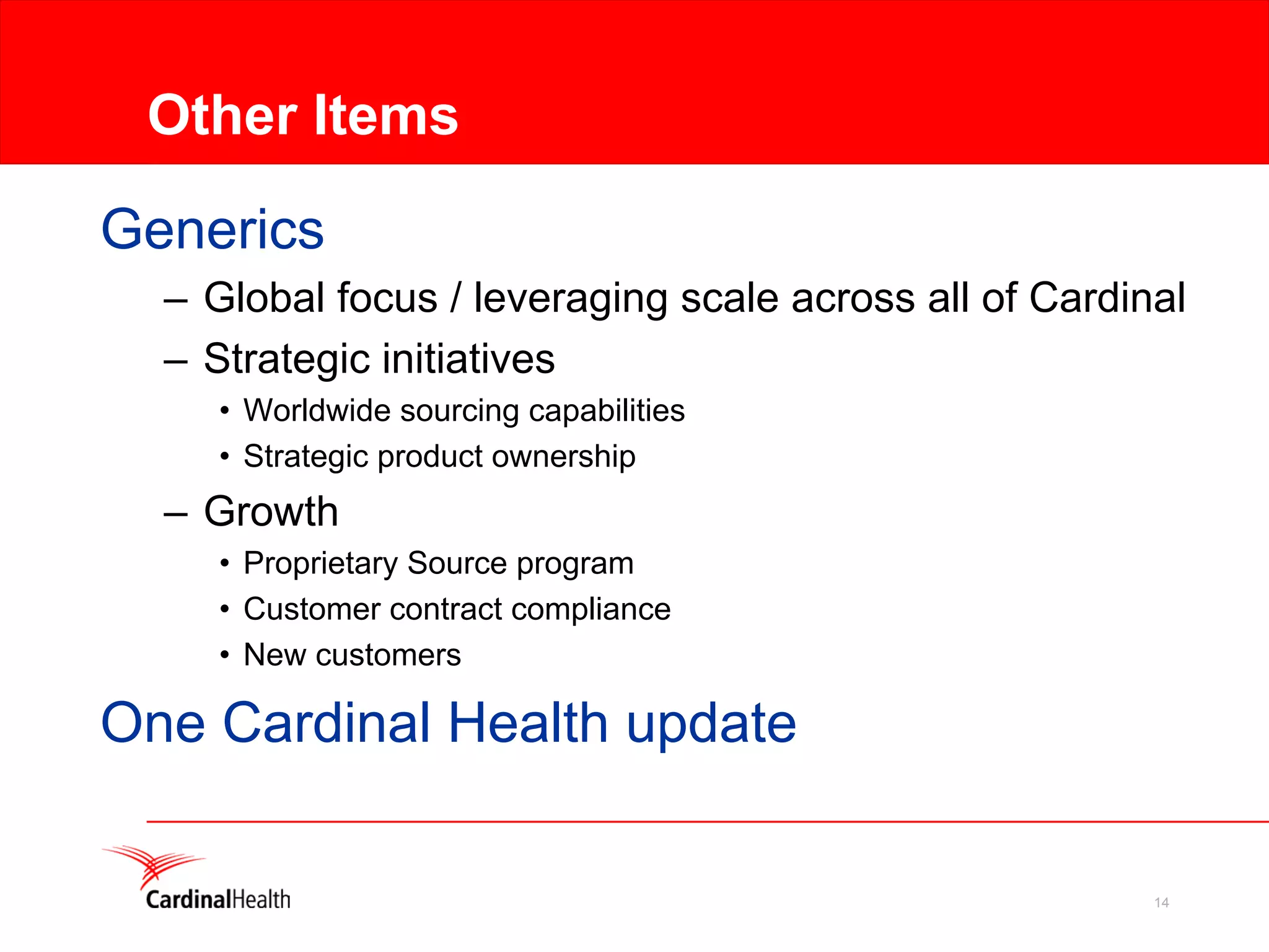 cardinal health Q1 2007 Earnings Presentation