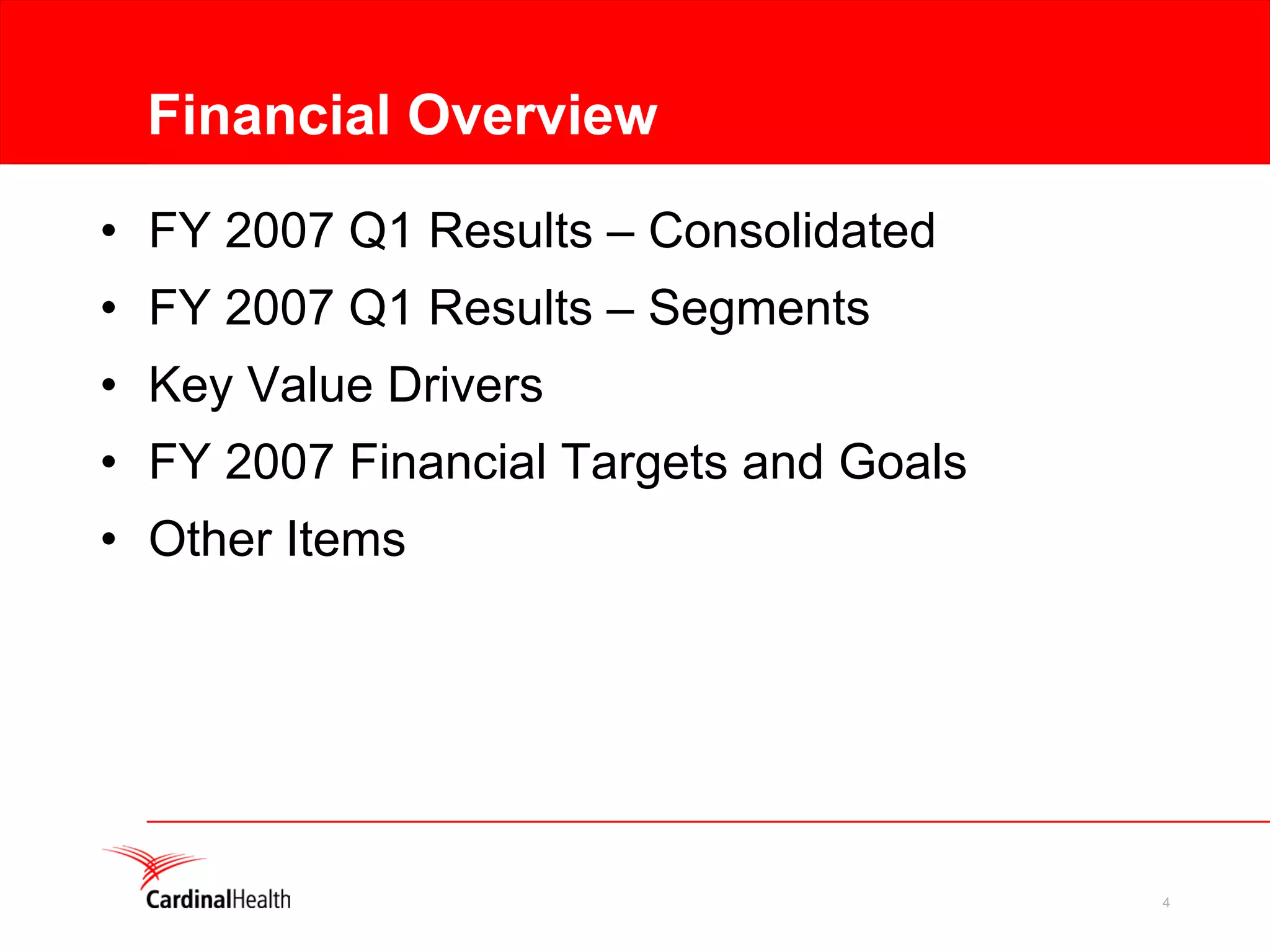 cardinal health Q1 2007 Earnings Presentation