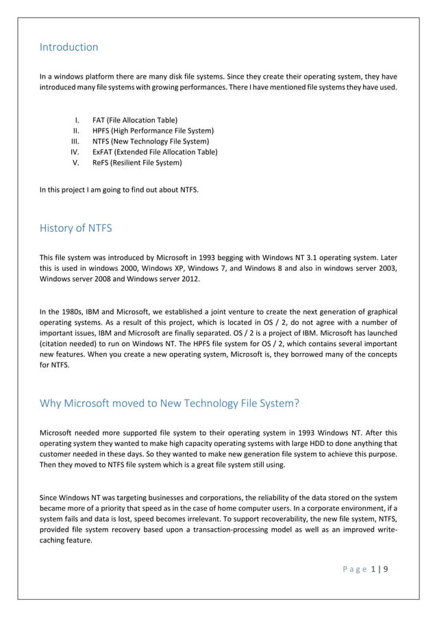 NTFS file system | PDF