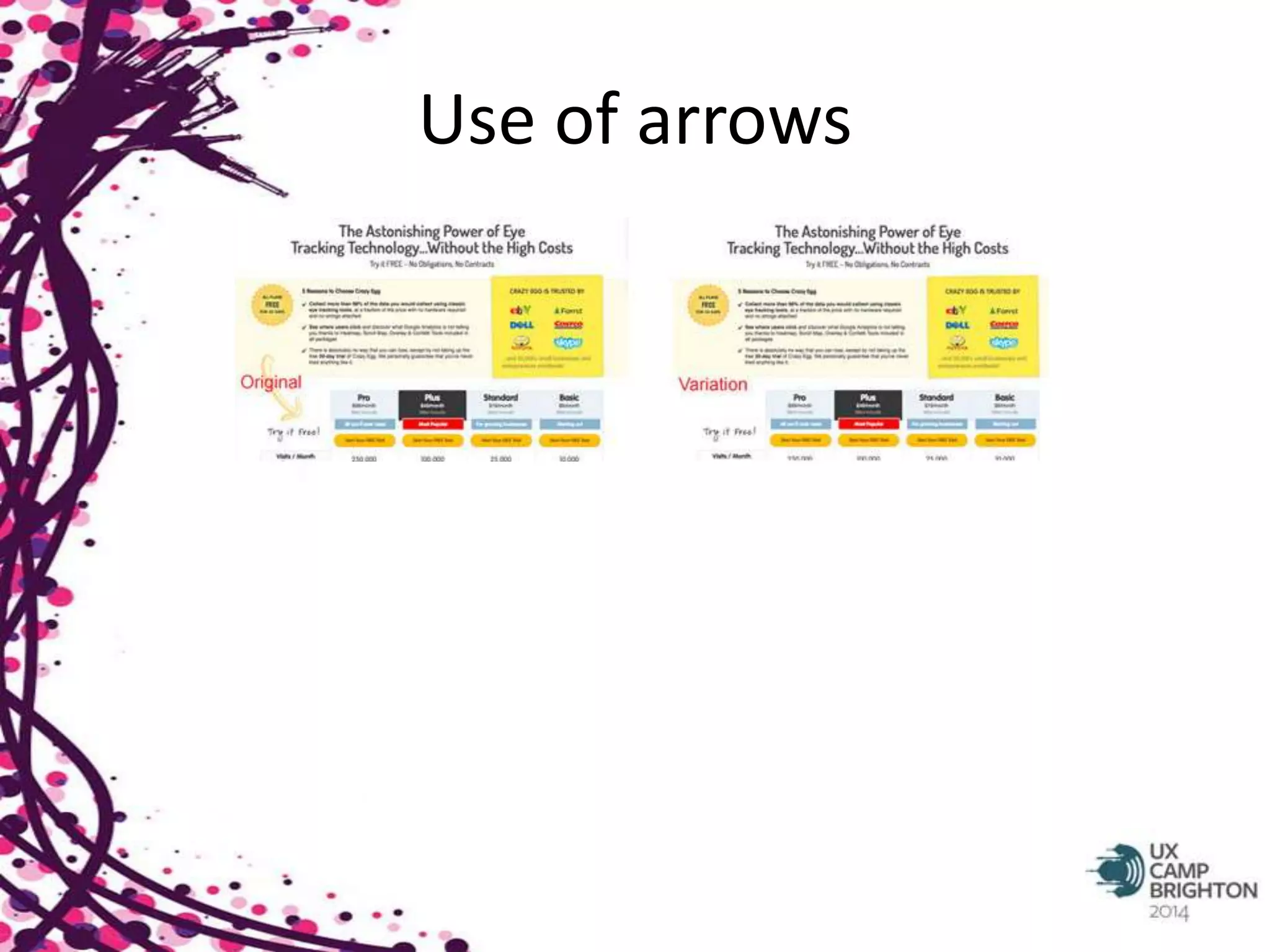 Use of arrows 
 