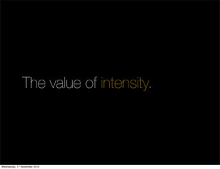 The value of intensity.
Wednesday, 17 November 2010
 