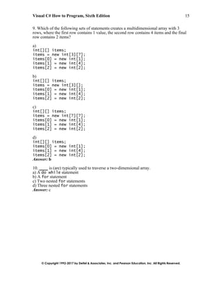 Visual C# How to Program 6th Edition Deitel Test Bank | PDF