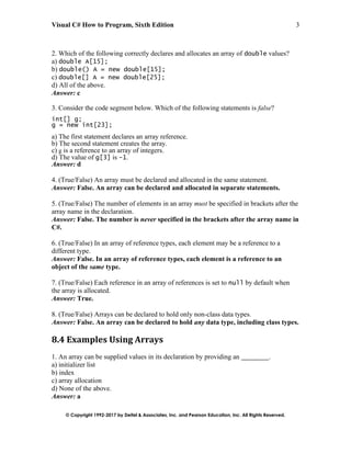 Visual C# How to Program 6th Edition Deitel Test Bank | PDF