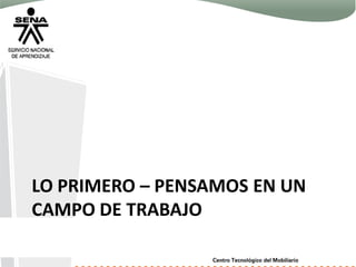 LO PRIMERO – PENSAMOS EN UN
CAMPO DE TRABAJO
 