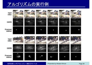 Presented by Akisato Kimura
アルゴリズムの実行例
信号処理シンポジウム レビュー講演 2010.11.25 Page 29
 