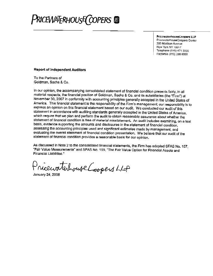 goldman sachs Consolidated Statement of Financial Condition