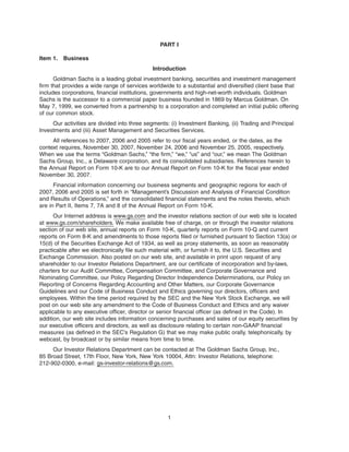 goldman sachs 2007 Form 10-K | PDF