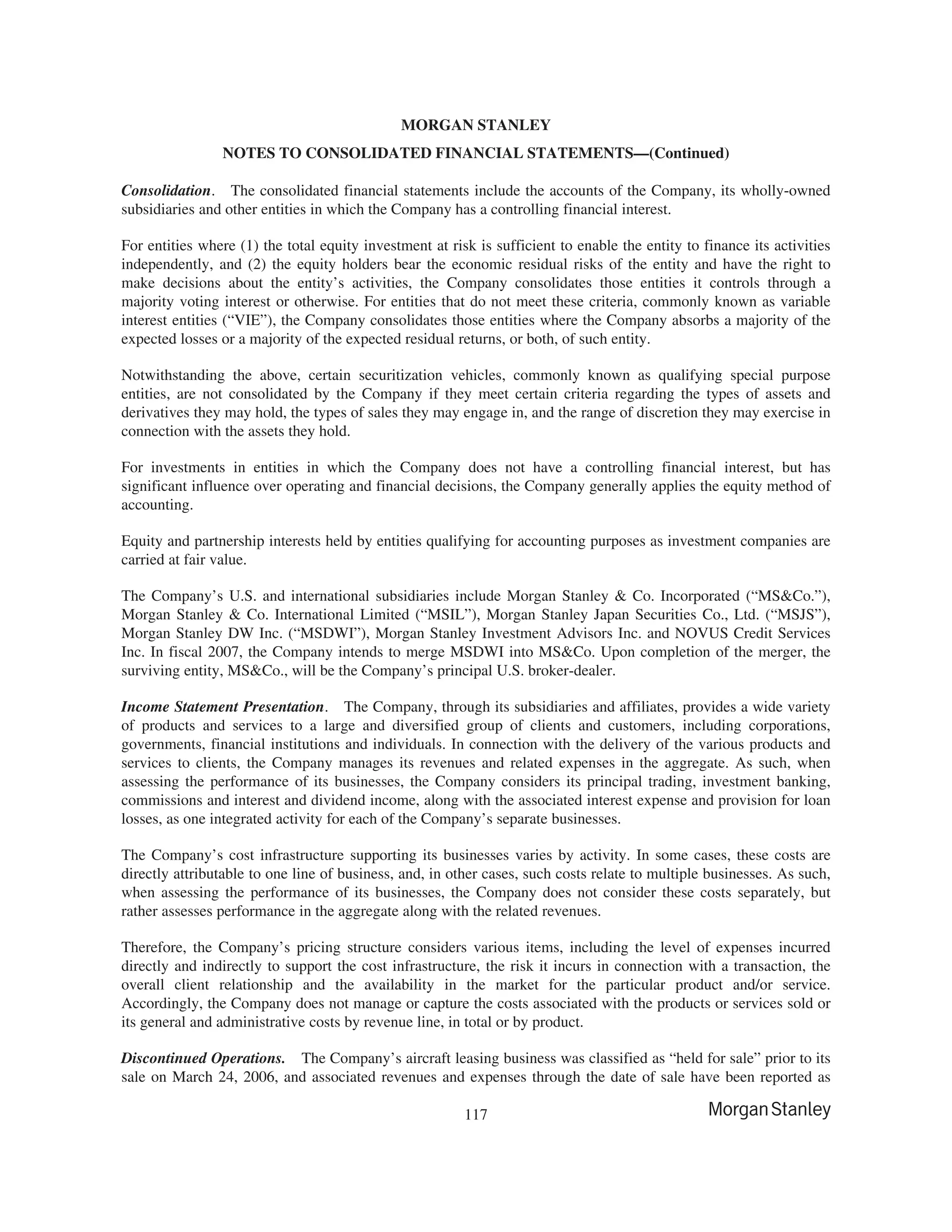 morgan stanley 10-K Disclosure