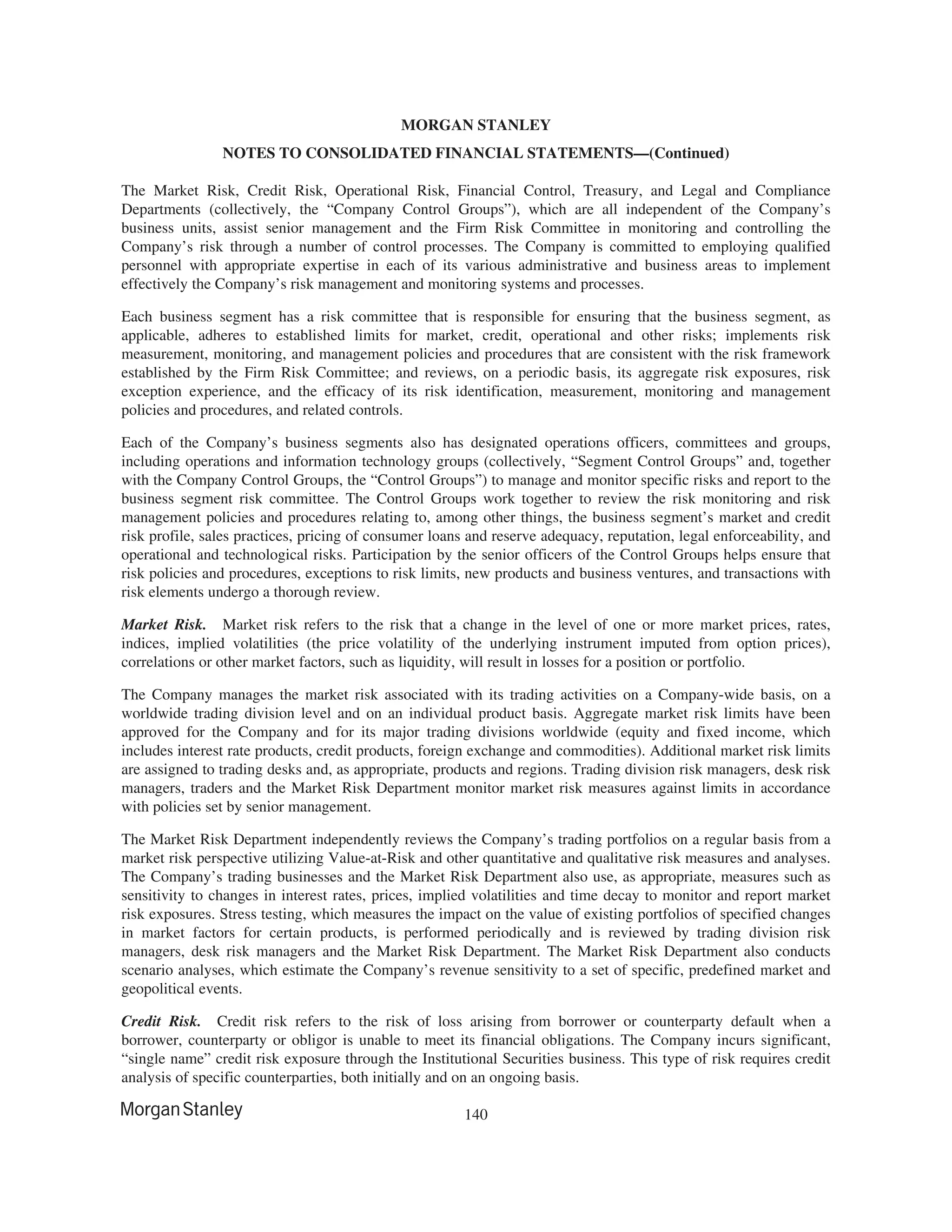 morgan stanley 10-K Disclosure