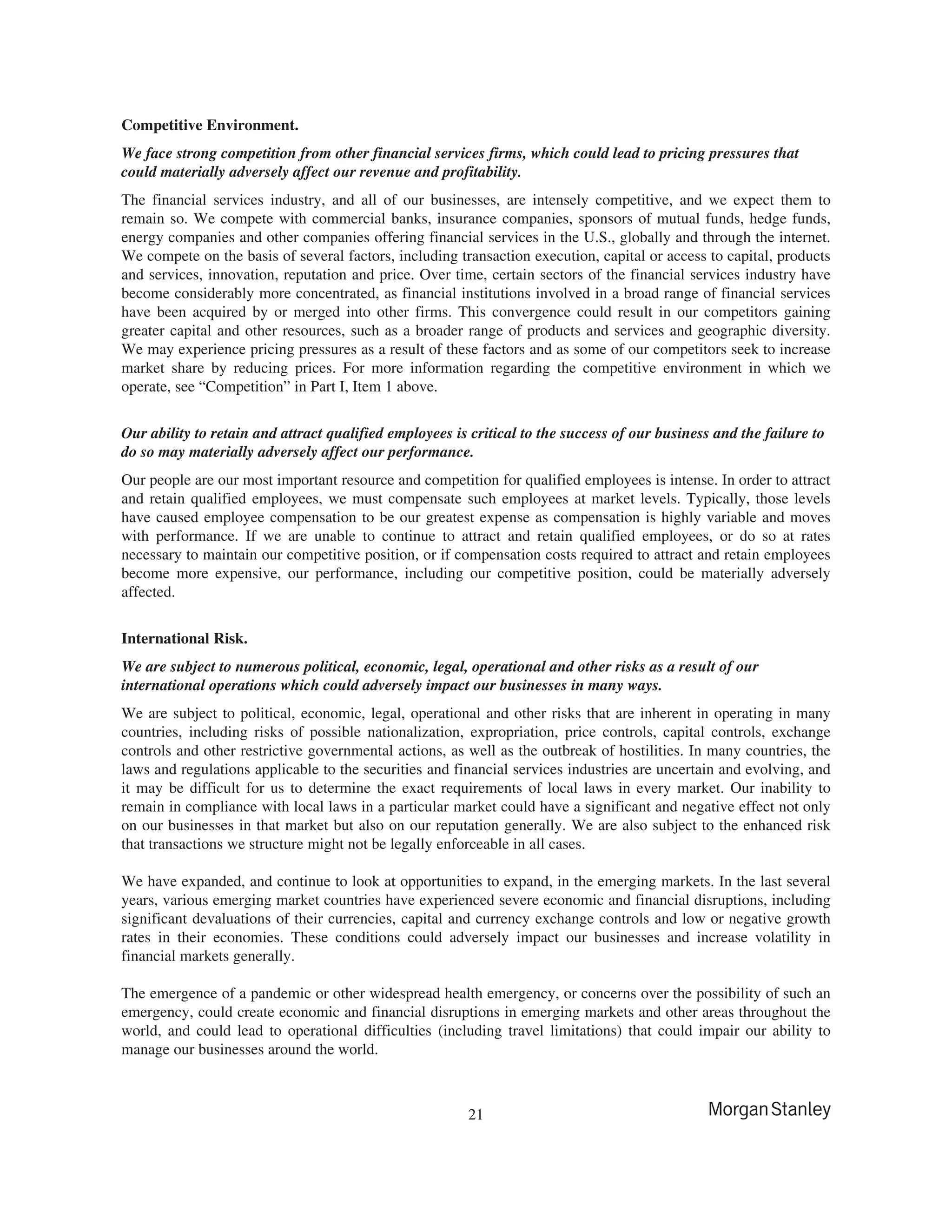 morgan stanley 10-K Disclosure