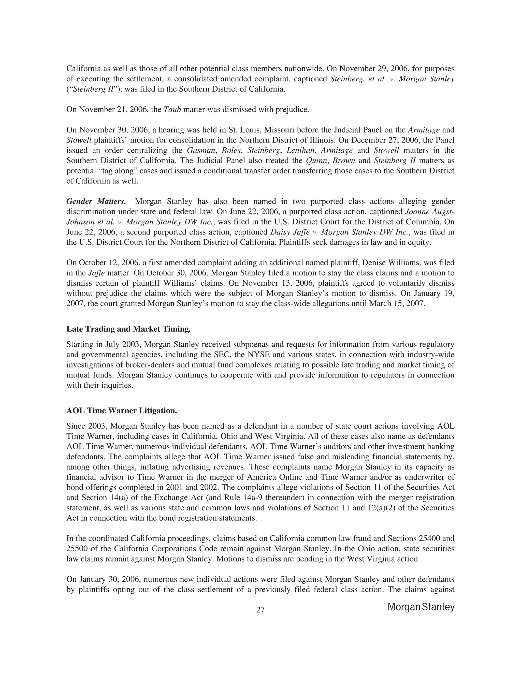 morgan stanley 10-K Disclosure