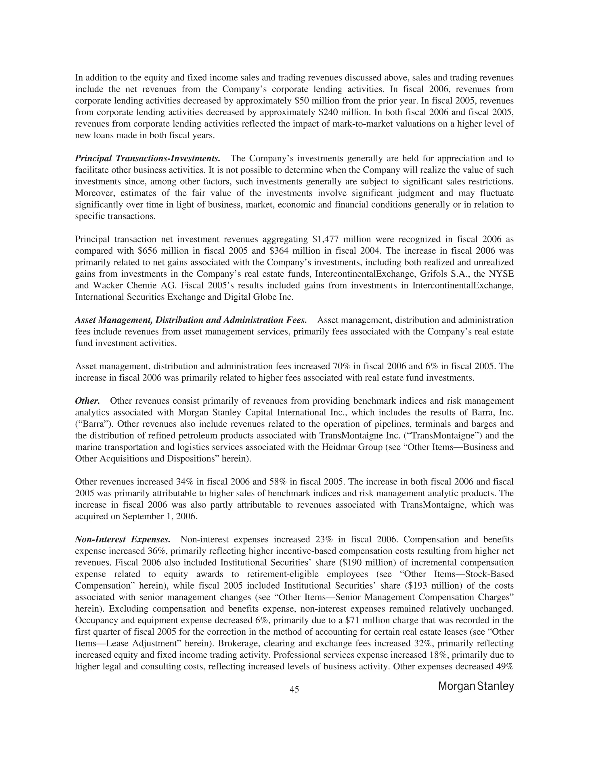 morgan stanley 10-K Disclosure