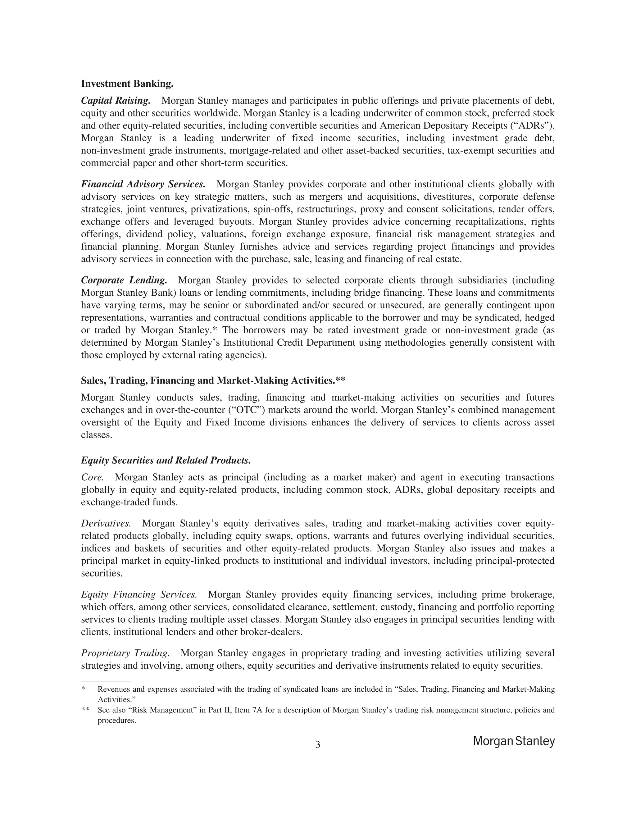 morgan stanley 10-K Disclosure